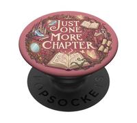 Just One More Chapter Book Reading Bookish Pink Girly PopSockets PopGrip Adhésif