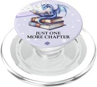 Just One More Chapter Book Worm Purple Dragon Reading Lovers PopSockets PopGrip pour MagSafe