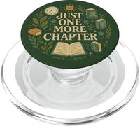 Just One More Chapter Bookish Book Reading Botanical Green PopSockets PopGrip pour MagSafe