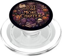 Just One More Chapter Bookish Celestial Witchy Cat Black PopSockets PopGrip pour MagSafe