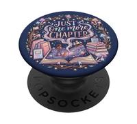 Just One More Chapter Cute Cat Librarian Book Lover PopSockets PopGrip Adhésif