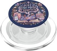 Just One More Chapter Cute Cat Librarian Book Lover PopSockets PopGrip pour MagSafe