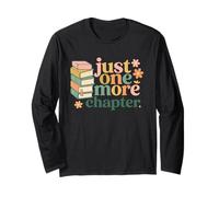 Just One More Chapter Cute Retro Book Lover Graphic Manche Longue