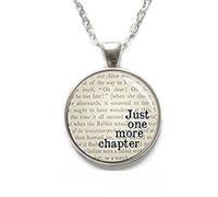 Just One More Chapter - Lecteur - Bookish - Collier avec mots - Bijoux pour lecteur - Cadeau pour amateur de livres - Bibliothèque