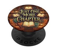 Just One More Chapter Magical Library Book Lover Librarian PopSockets PopGrip Adhésif