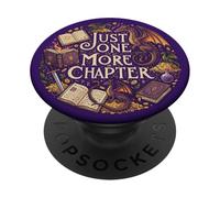 Just One More Chapter Magical Wizard Owl Bookish Navy Blue PopSockets PopGrip Adhésif