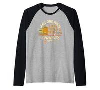 Just One More Chapter Retro Book Lover Graphic Manche Raglan