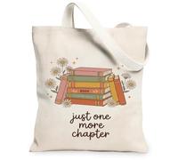 Just One More Chapter Sac fourre-tout en toile Motif floral 33 x 38 cm