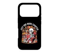 Just One More Chapter - Squelette Reading Book Lover Coffee Coque pour iPhone 17 Pro