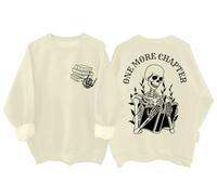 Just One More Chapter Sweatshirt vintage squelette lecture lecture amoureux sweatshirt unisexe, Khika., S