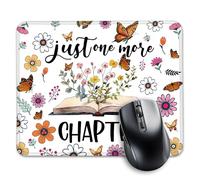 Just One More Chapter - Tapis de souris amusant pour bureau, pour femmes amateurs de livres, cadeau d'anniversaire pour bibliothécaire, rat de bibliothèque, club de lecture, cadeau de bureau pour