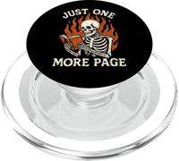 Just One More Page Squelette de Lecture Flammes de Lecture Amateur de Livres PopSockets PopGrip pour MagSafe