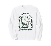 Just Out Here Livin' The Ruff Life Stay Pawsitive Cowboy Dog Sweatshirt