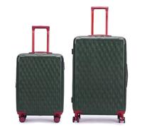 JUST PACK Valise de voyage légère à coque rigide avec 8 roues pivotantes et serrure à combinaison TSA, valise à roulettes texturée et ensemble, Vert, jeu de 2, Valise