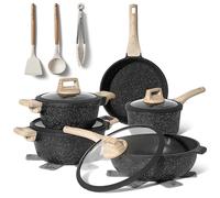 Just Perfecto Lot Casseroles et Poêles, Poêle à Frire 20cm/26cm, Casserole 18cm/20cm, Sauteuse 26cm, Induction, Poignée Amovible, Revêtement Antiadhésif, Couvercles Antiprojections (Jl-38)