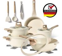 JUST PERFECTO Set de casseroles à induction - Set de poêles avec couvercle - Set de casseroles - Set de casseroles en céramique