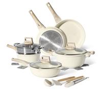 JUST PERFECTO Set De Casseroles Avec Couvercle En Verre - Casserole Tout Feux - Poele Anti Adhesive - Poele sans PFOA et sans PTFE