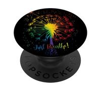 Just Pissenlit Jardin Breathe Fleurs Arc-en-Ciel Dandelion PopSockets PopGrip Adhésif
