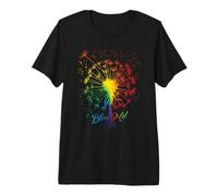Just Pissenlit Jardin Breathe Fleurs Arc-en-Ciel Dandelion T-Shirt Haut de Gamme