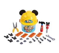Just Play 38575 Disney Junior Kit de Jeu Comprenant Seau et Couvercle de Casque de Protection, avec Oreilles de Mickey Mouse, 25 Accessoires, à partir de 3 Ans, Multicolore