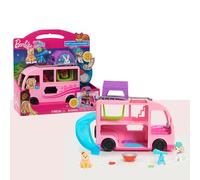 Just Play Camping-Car Barbie pour Animaux domestiques avec 2 Figurines de 3,8 cm de Haut, 11 Accessoires, Coffret avec Figurines, Jouets pour Enfants de 3 Ans et Plus