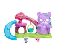 Just Play Coffret SuperChatons de Disney Junior avec Toboggan et balançoire, 5 Accessoires, 3 Figurines articulées, Jouets pour Enfants de 3 Ans et Plus