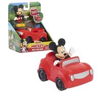 Just Play Disney Junior Mickey Mouse Kit de Jeu composé d'une Figurine Mobile Mickey et d'une Voiture Rouge, à partir de 3 Ans