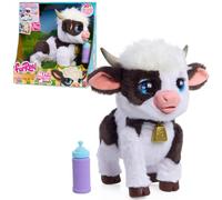 Just Play furReal Riley la Vache Feed & Follow, Peluche Interactive | peluche interactive avec biberon, 50+ sons et réactions, jouet 28 cm, dès 4 ans