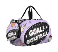 Just Play - Sac de sport pour garçon avec compartiment à chaussures - Multifonctionnel - Pour la plage, la natation, la piscine - Violet