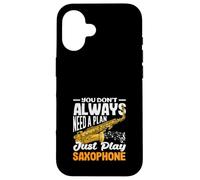 Just Play Saxophone Saxophoniste Instrument de Jazz Coque pour iPhone 16