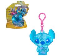 Just Play Figurine Stitch à Attacher de Disney, Figurine en Plastique remplie de Liquide de 7,6 cm de Haut, Perles colorées, Paillettes, Jouets pour Enfants de 3 Ans et Plus