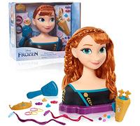 Just Play Tête à coiffer de Luxe Anna, La Reine des Neiges 2, Disney avec Accessoires, 18 Accessoires, Chevelure rousse, Jouets pour Enfants de 3 Ans et Plus
