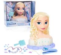 Just Play - Tête à coiffer Elsa Deluxe Reine des Neiges - Extensions, Color Reveal - Multicolore