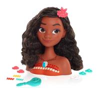 Just Play Tête à coiffer Vaiana Princesses Disney avec Accessoires, 14 Accessoires, Chevelure Brune, Yeux Marron, Jouets pour Enfants de 3 Ans et Plus