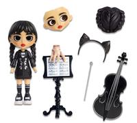 Just Play Wednesday Deluxe Figurine articulée de 15,2 cm, 11 pièces, plaques faciales interchangeables et tendance, figurine de collection personnalisable, jouets pour enfants à partir de 3 ans