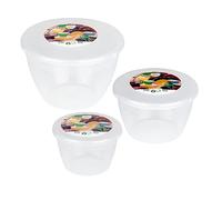 Just Pudding Basins Lot de 3 Bols à Pudding Transparents en Plastique avec couvercles, moules réutilisables pour Desserts au Micro-Ondes et à l'autocuiseur (¼pt, ½pt, 1pt)
