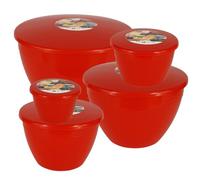 Just Pudding Basins Lot de 5 bols à vapeur en plastique avec couvercles, pour puddings de Noël, moules de cuisson réutilisables et passent au micro-ondes