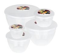 Just Pudding Basins Lot de bols à pudding et couvercles en plastique transparent pour économiser de l'espace 5 tailles populaires jusqu'à 3 pintes