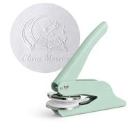 JUST REFINE® Ex Libris Tampon à gaufrer personnalisé - Pince à gaufrer pour livre - Idéal comme cadeau ou pour des occasions spéciales - Différents motifs (Minthe, Luna Libris)
