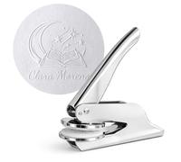 JUST REFINE® Ex Libris Tampon à gaufrer personnalisé - Pince à gaufrer pour livre - Idéal comme cadeau ou pour des occasions spéciales - Différents motifs (Argent, Luna Libris)