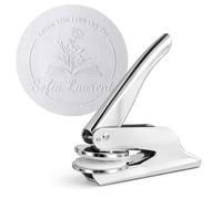 JUST REFINE® Ex Libris Tampon à gaufrer personnalisé - Pince à gaufrer pour livre - Idéal comme cadeau ou pour des occasions spéciales - Différents motifs (Argent, Floris)