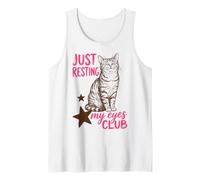 Just Resting My Eyes Club Funny Tabby Cat Nap Lover Débardeur