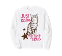 Just Resting My Eyes Club Funny Tabby Cat Nap Lover Sweatshirt