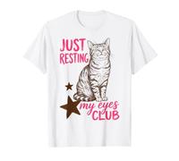 Just Resting My Eyes Club Funny Tabby Cat Nap Lover T-Shirt