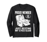 Just Resting My Eyes Funny Frog Nap Lover Lazy Sleeper Manche Longue