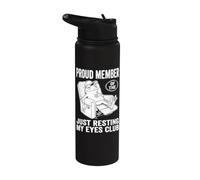 Just Resting My Eyes Funny Frog Nap Lover Lazy Sleeper Stainless Steel Insulated Water Bottle