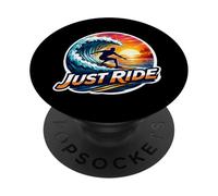 Just Ride Surfer Planche de Surf avec Citation pour Amateur de Surf PopSockets PopGrip Adhésif