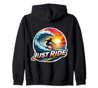Just Ride Surfer Planche de Surf avec Citation pour Amateur de Surf Sweat à Capuche