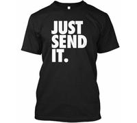 Just Send It Tee Round Neck Unisex Tops Men's 100% Cotton Short-Sleeve T-Shirts L