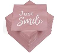 Just Smile Lot de 100 Serviettes Intissé 3 Plis 33 x 33 cm